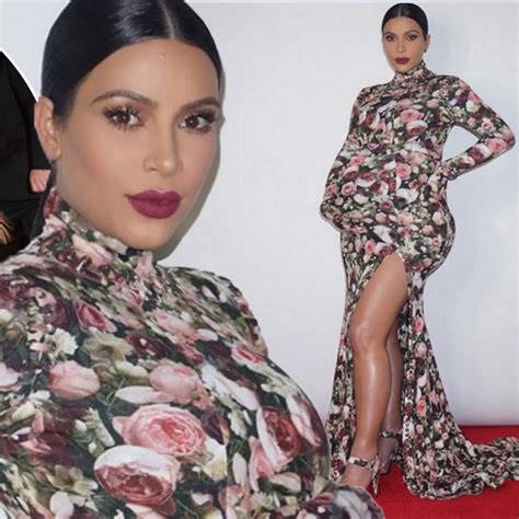 kim kardashian pregnant flower dress